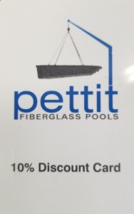 Pettit Fiberglass Pools Discount Card